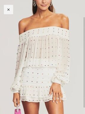 Retrofete TAISHA EMBELLISHED SILK CHIFFON DRESS